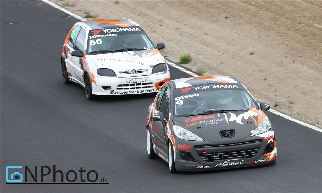 Omotorsport’s 2 kørere – Olsen (9) foran Johannesen (66)
(Foto: CN Photo)